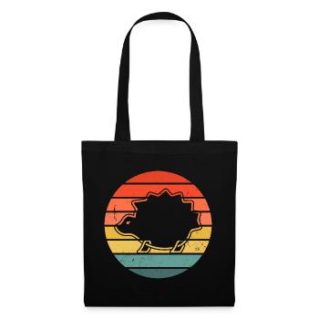 Hedgie Retro Sunset Hérisson - Sac en tissu - noir - Devant