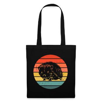 Hedgie Retro Sunset Hérisson - Sac en tissu - noir - Devant