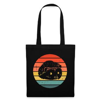 Hedgie Retro Sunset Hérisson - Sac en tissu - noir - Devant