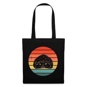 Hedgie Retro Sunset Hérisson - Sac en tissu - noir - Devant