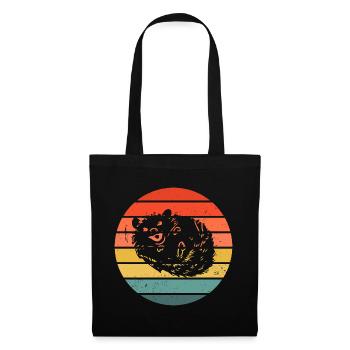 Hedgie Retro Sunset Hérisson - Sac en tissu - noir - Devant