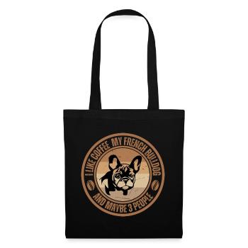 French Bulldog Coffee Dog Cafe - Tote Bag - black - Front
