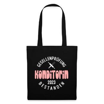 Konditorin 2023 Konditorei Ausbildung Geselle - Stoffbeutel - Schwarz - Vorne