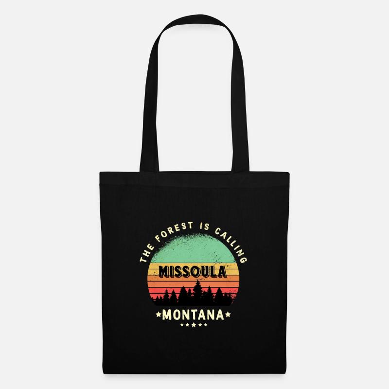 Missoula Montana Wald Design - Stoffbeutel - Schwarz