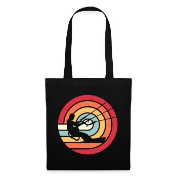 Kitesurfen Kitesurf Kitesurfer Kiteboard Retro Vin - Tote Bag - black - Front