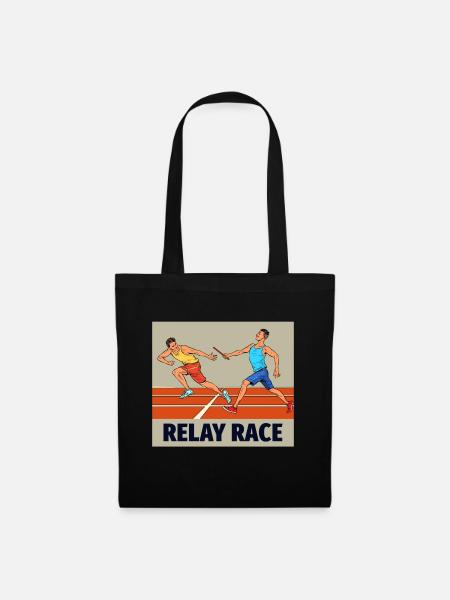 Staffellauf Leichtathlet Leichtathletik - Stoffbeutel - Schwarz