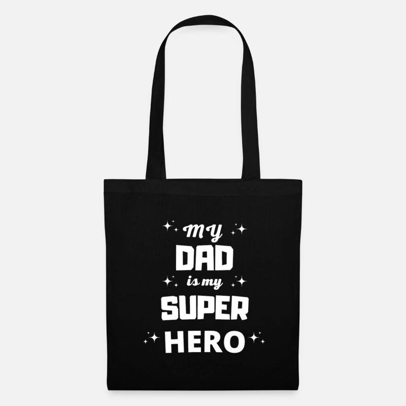 Mein Papa ist mein Superheld - Stoffbeutel - Schwarz