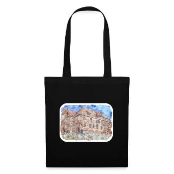 Pologne Repère Aquarelle Esquisse Dessin de peinture - Sac en tissu - noir - Devant