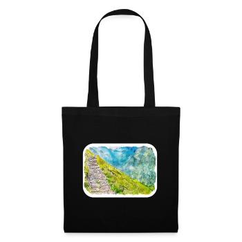 Pologne Repère Aquarelle Esquisse Dessin de peinture - Sac en tissu - noir - Devant