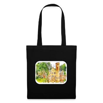 Allemagne Aquarelle Esquisse Dessinée à la main Illustration - Sac en tissu - noir - Devant