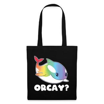 Orca Regenbogen Spruch LGBTQ Geschenk - Stoffbeutel - Schwarz - Vorne