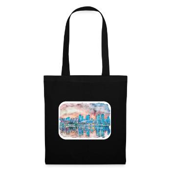 Vancouver Canada Aquarelle Esquisse Dessinée Peinture - Sac en tissu - noir - Devant