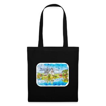 Thaïlande Aquarelle Esquisse Dessinée à la Main Illustration - Sac en tissu - noir - Devant