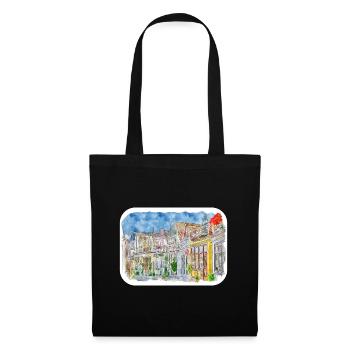Allemagne Aquarelle Esquisse Dessinée à la main Illustration - Sac en tissu - noir - Devant
