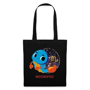 Signe du zodiaque Scorpion - Sac en tissu - noir - Devant