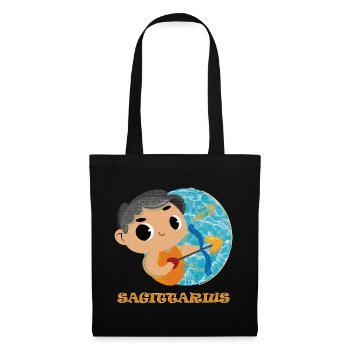 Signe du zodiaque Sagittaire - Sac en tissu - noir - Devant
