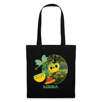 Illustration du signe du zodiaque Kawaii Balance - Sac en tissu - noir - Devant