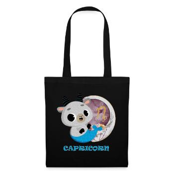 Signe du zodiaque Capricorne - Sac en tissu - noir - Devant