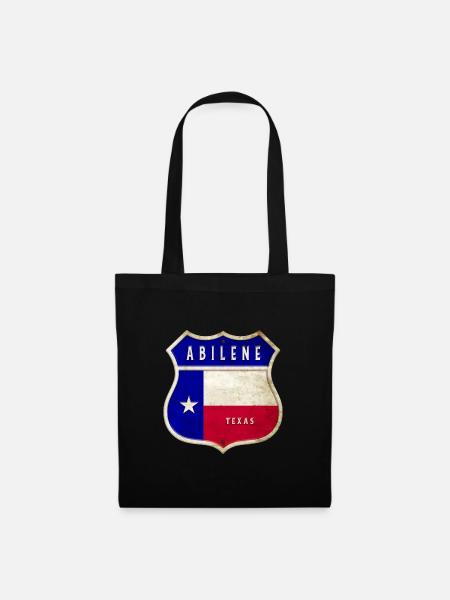 Abilene Texas Wappen Flaggen Design - Stoffbeutel - Schwarz