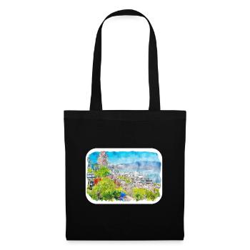 Québec Canada Aquarelle Dessin Dessin Illustration - Sac en tissu - noir - Devant