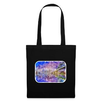 Australie Aquarelle Esquisse Dessinée à la Main Peinture - Sac en tissu - noir - Devant