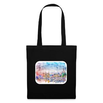 Berlin Allemagne Aquarelle Esquisse Dessinée Peinture - Sac en tissu - noir - Devant