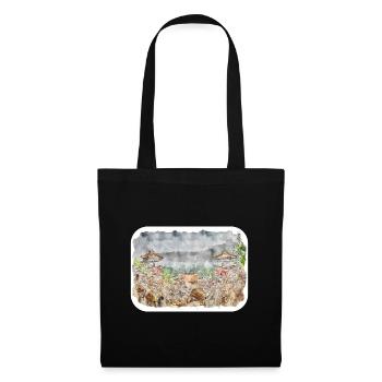 China Watercolor Sketch Hand Drawn Illustration - Tote Bag - black - Front