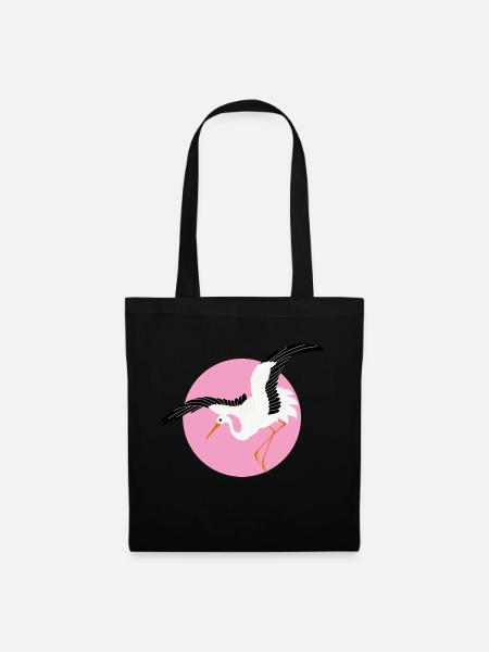 Oiseau - Sac en tissu - noir