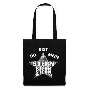 DU BIST MEIN STERN! T-SHIRT Geschenkidee - Stoffbeutel - Schwarz - Vorne