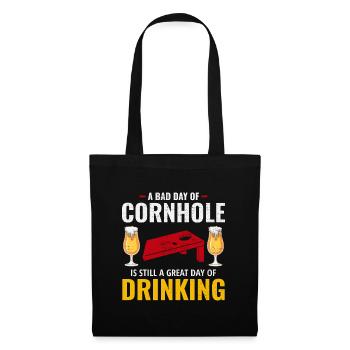 Cornhole Drinking Bean Bag Toss Jeu de pelouse en plein air - Sac en tissu - noir - Devant
