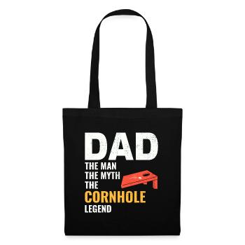 Cornhole Dad Bean Bag Toss Lawn Game Fathers day - Tote Bag - black - Front