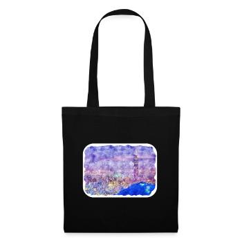 Esquisse d’aquarelle de Chine Illustration dessinée à la main - Sac en tissu - noir - Devant