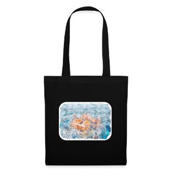 Lithuania Landmark Watercolor Sketch Illustration - Tote Bag - black - Front