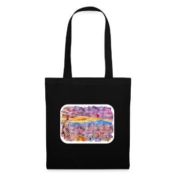Madrid Espagne Aquarelle Esquisse Dessinée Peinture - Sac en tissu - noir - Devant