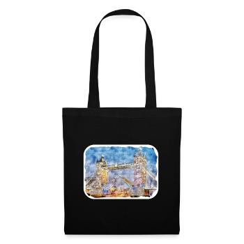 Uk Aquarell Skizze Handgezeichnete Illustration - Stoffbeutel - Schwarz - Vorne