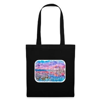 Illustration de croquis à l’aquarelle de Californie usa - Sac en tissu - noir - Devant