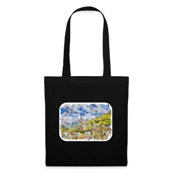 Allemagne Aquarelle Esquisse Dessinée à la main Illustration - Sac en tissu - noir - Devant
