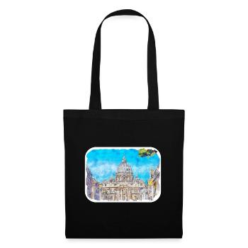 Giant Church Spain Watercolor Sketch Illustration - Tote Bag - black - Front