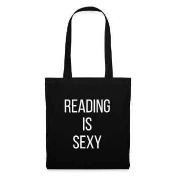 Lesen ist sexy III - Stoffbeutel - Schwarz - Vorne