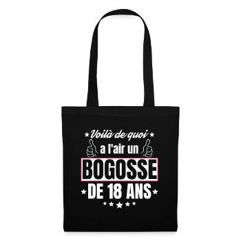 Bogosse de 18 Ans idée Cadeau d'anniversaire 18Ans - Sac en tissu - noir - Devant