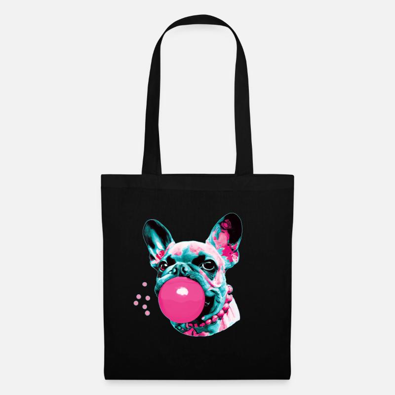 Bubble Frenchie - Stoffbeutel - Schwarz