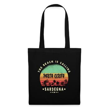 Porto Cervo Sardaigne Italie plage design - Sac en tissu - noir - Devant