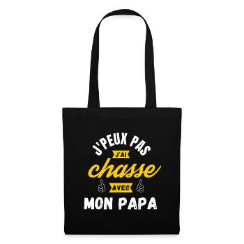 j peux pas j ai chasse avec mon papa - Sac en tissu - noir - Devant