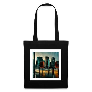 futuristic city scene - poster - Tote Bag - black - Front