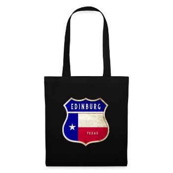 Edinburg Texas Wappen Flaggen Design - Stoffbeutel - Schwarz - Vorne