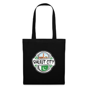Sialkot City Pakistan Drapeau Voyage Souvenir Badge S - Sac en tissu - noir - Devant