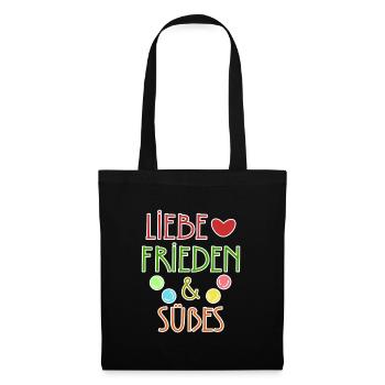 Süßigkeiten Naschkatzen Lecker Bonbon Statement - Stoffbeutel - Schwarz - Vorne