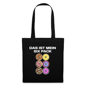 Lustig Süßigkeiten Donut Statement Naschen Backen - Stoffbeutel - Schwarz - Vorne