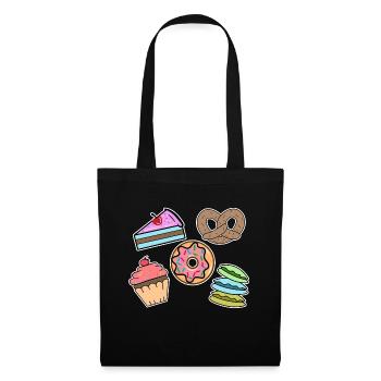 Sweets Snacking Cake Cookies Cupcake Donut - Tote Bag - black - Front