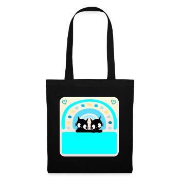 Badge de nom des chats - Sac en tissu - noir - Devant